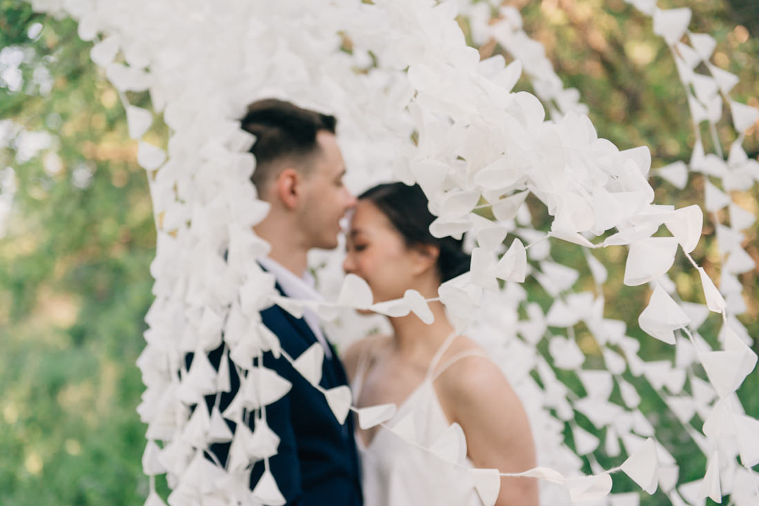 wax paper cone wedding backdrop, spring wedding inspiration | eightyfifth street photography